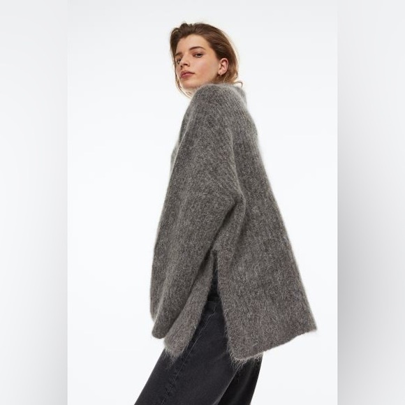H&M Oversized Wool Blend Mock Turtleneck Sweater in Gray - Picture 4 of 6